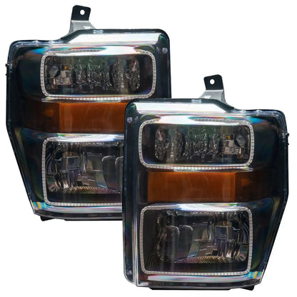 ORACLE Lighting 2008-2010 Ford F-250/F-350 Super Duty Pre-Assembled Halo Headlights - Black by ORACLE Lighting