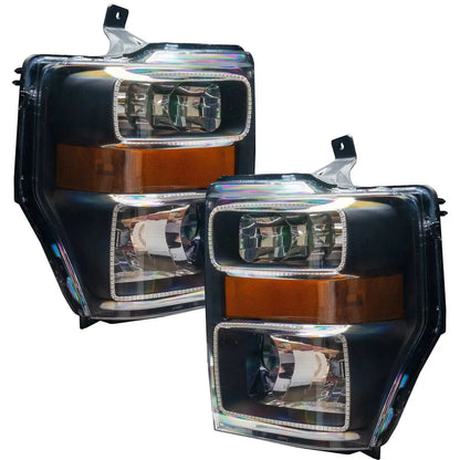 ORACLE Lighting 2008-2010 Ford F-250/F-350 Super Duty Pre-Assembled Halo Headlights - Black by ORACLE Lighting