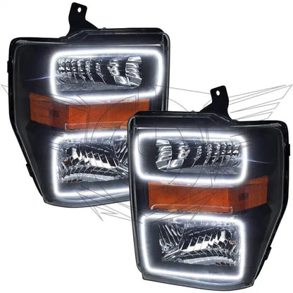 ORACLE Lighting 2008-2010 Ford F-250/F-350 Super Duty Pre-Assembled Halo Headlights - Black by ORACLE Lighting