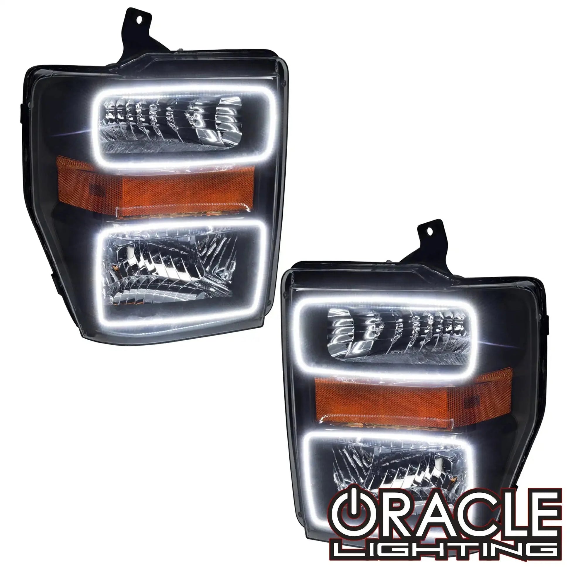 ORACLE Lighting 2008-2010 Ford F-250/F-350 Super Duty Pre-Assembled Halo Headlights - Black by ORACLE Lighting