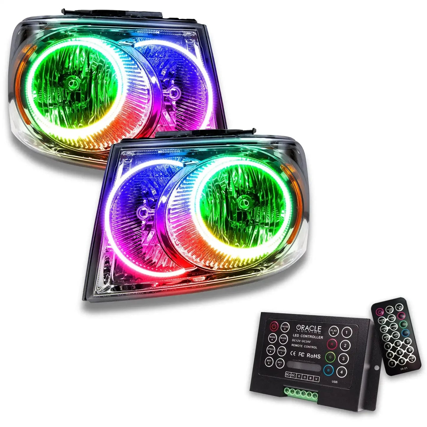 ORACLE Lighting 2007-2009 Dodge Durango Pre-Assembled Halo Headlights - Chrome Housing by ORACLE Lighting