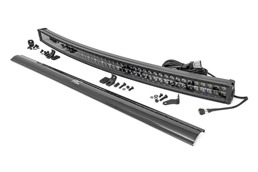 Rough Country 50 Inch Black Series LED Light Bar Curved | Dual Row | Cool White DRL by Rough Country