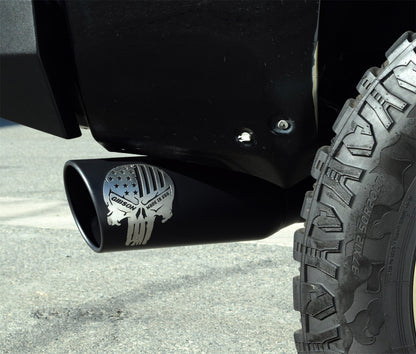 Patriot Skull Cat-Back Single Exhaust System; Stainless by Gibson Performance Exhaust