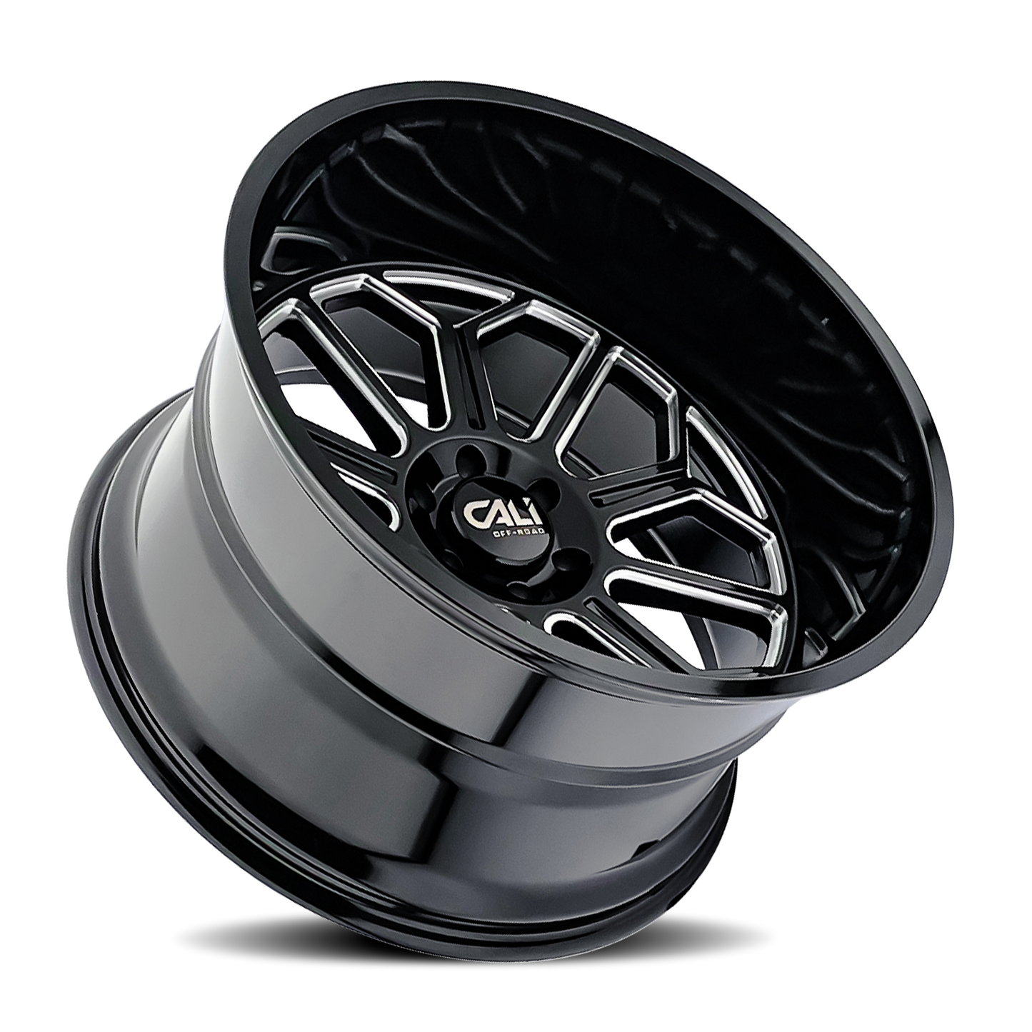 CALI OFF-ROAD AUBURN 9117 GLOSS BLACK MILLED 24X14 6-139.7 -76MM 106MM by Cali Offroad