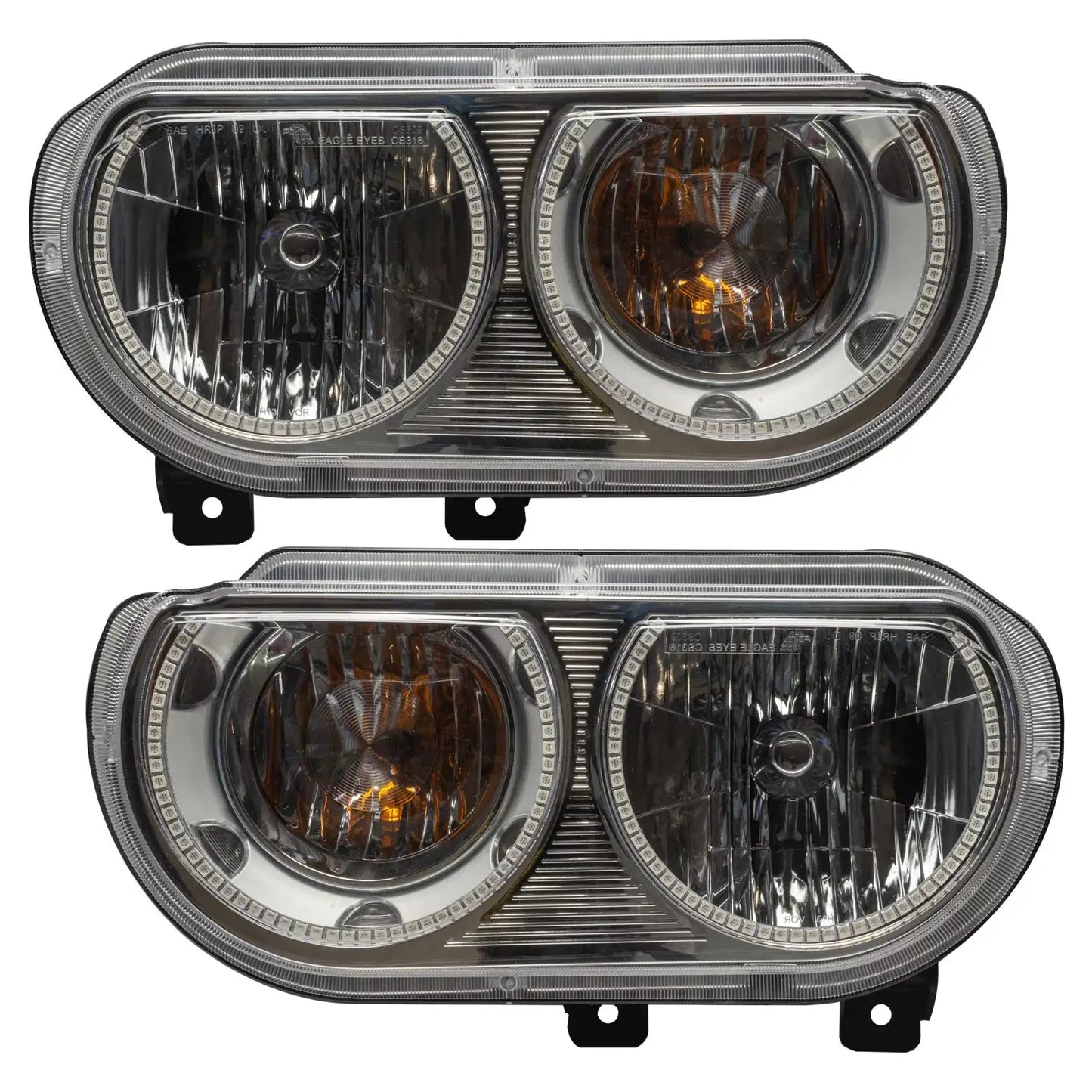 ORACLE Lighting 2008-2014 Dodge Challenger Pre-Assembled Halo Headlights - Non HID - Chrome by ORACLE Lighting