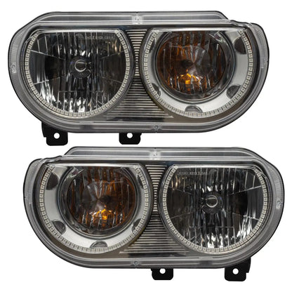 ORACLE Lighting 2008-2014 Dodge Challenger Pre-Assembled Halo Headlights - Non HID - Chrome by ORACLE Lighting