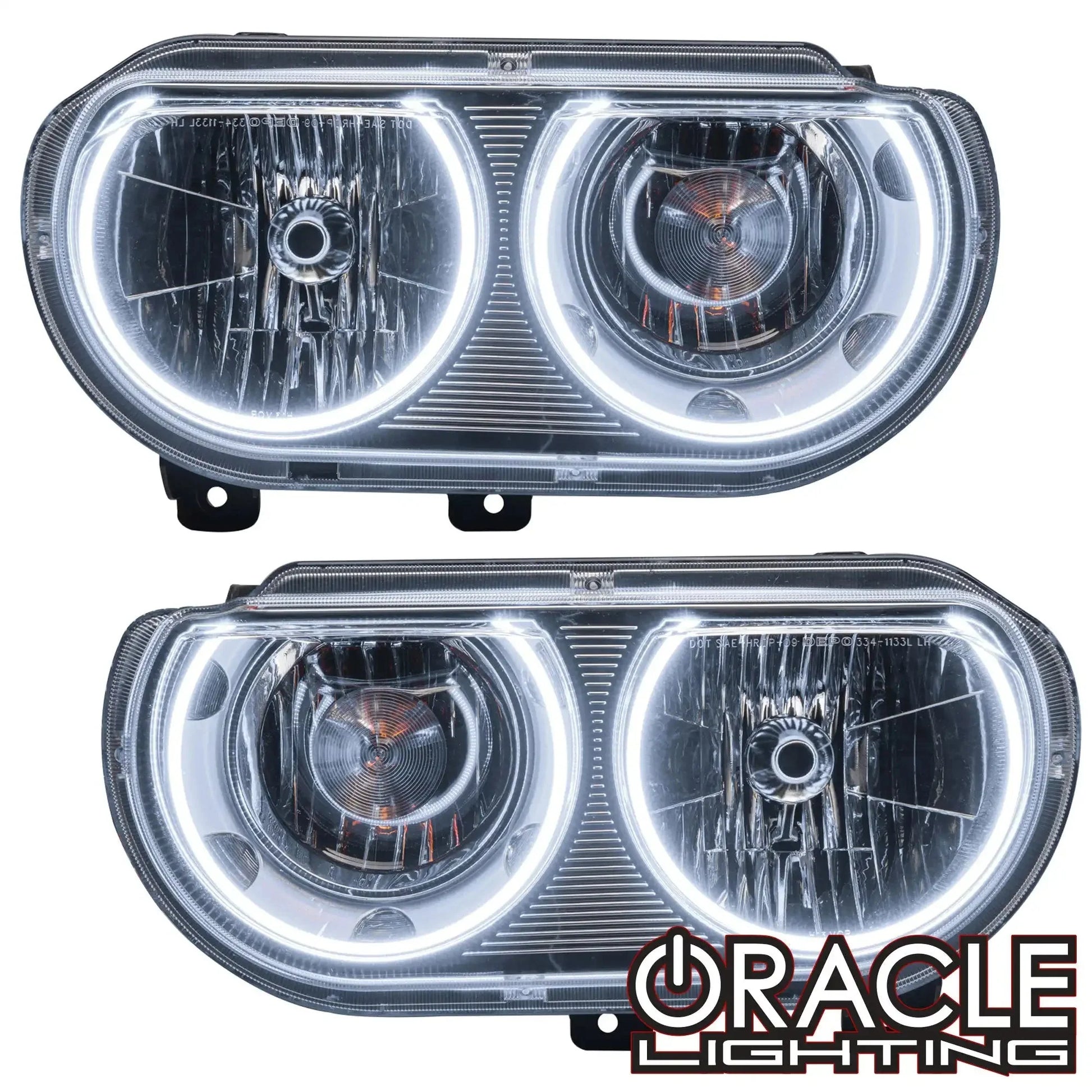 ORACLE Lighting 2008-2014 Dodge Challenger Pre-Assembled Halo Headlights - Non HID - Chrome by ORACLE Lighting