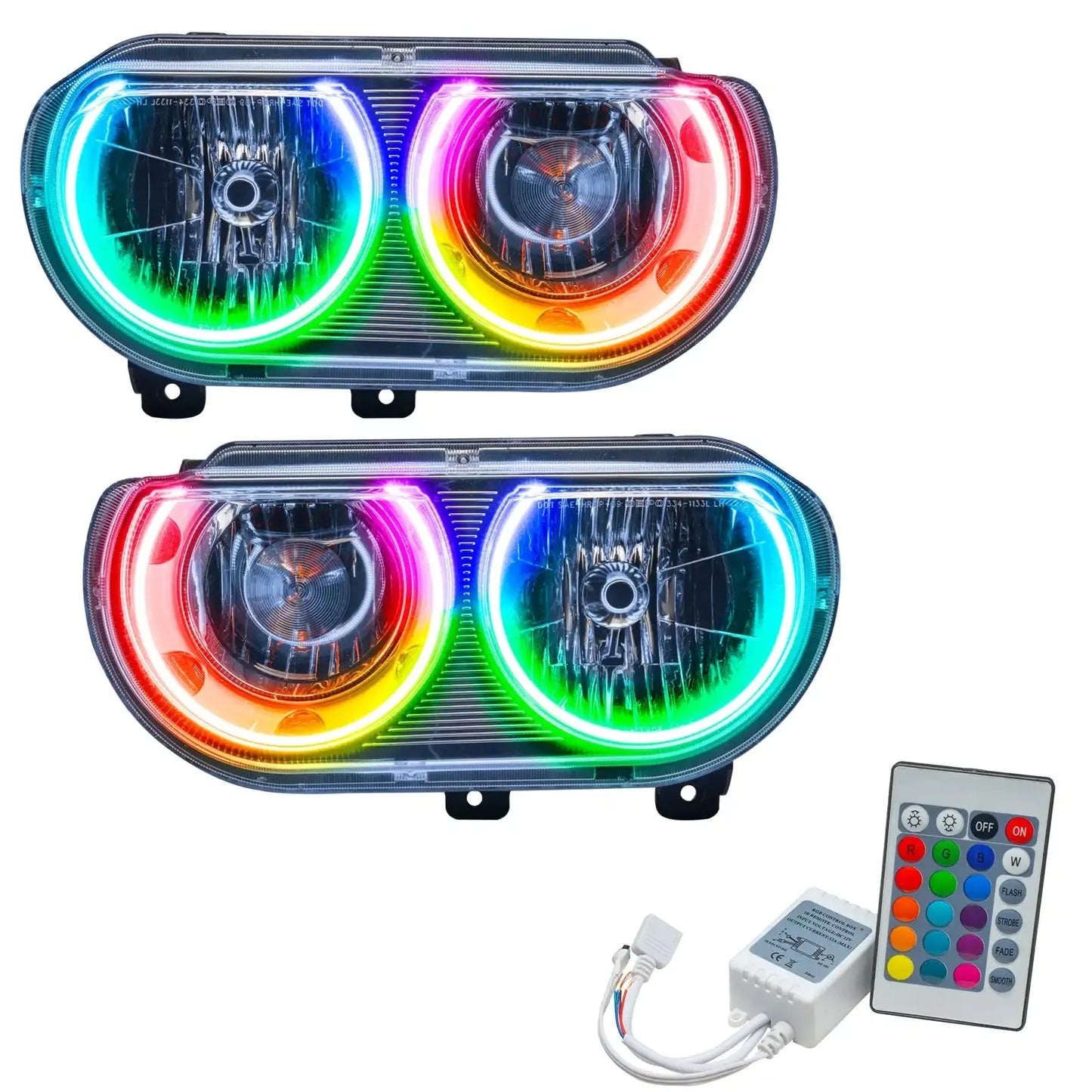ORACLE Lighting 2008-2014 Dodge Challenger Pre-Assembled Halo Headlights - Non HID - Chrome by ORACLE Lighting