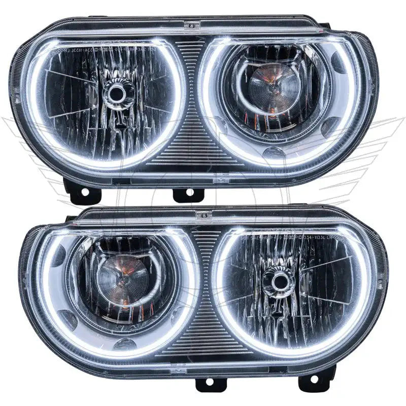 ORACLE Lighting 2008-2014 Dodge Challenger Pre-Assembled Halo Headlights - Non HID - Chrome by ORACLE Lighting
