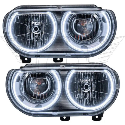 ORACLE Lighting 2008-2014 Dodge Challenger Pre-Assembled Halo Headlights - Non HID - Chrome by ORACLE Lighting