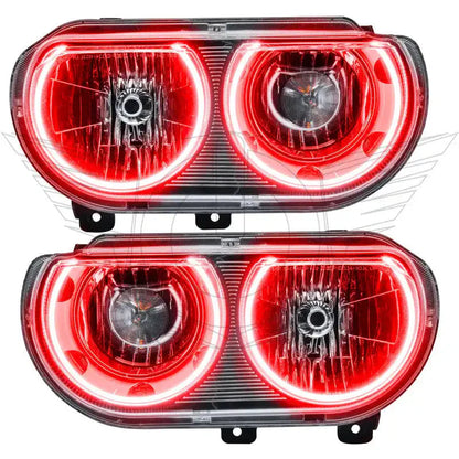 ORACLE Lighting 2008-2014 Dodge Challenger Pre-Assembled Halo Headlights - Non HID - Chrome by ORACLE Lighting