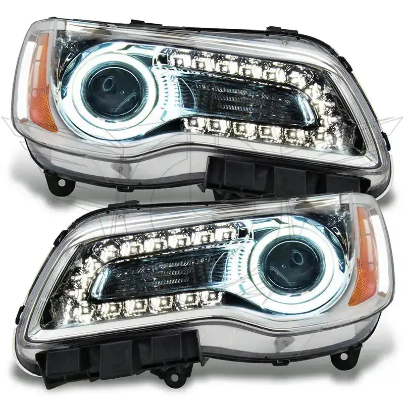ORACLE Lighting 2011-2014 Chrysler 300C NON HID Pre-Assembled Halo Headlights - Chrome Housing by ORACLE Lighting