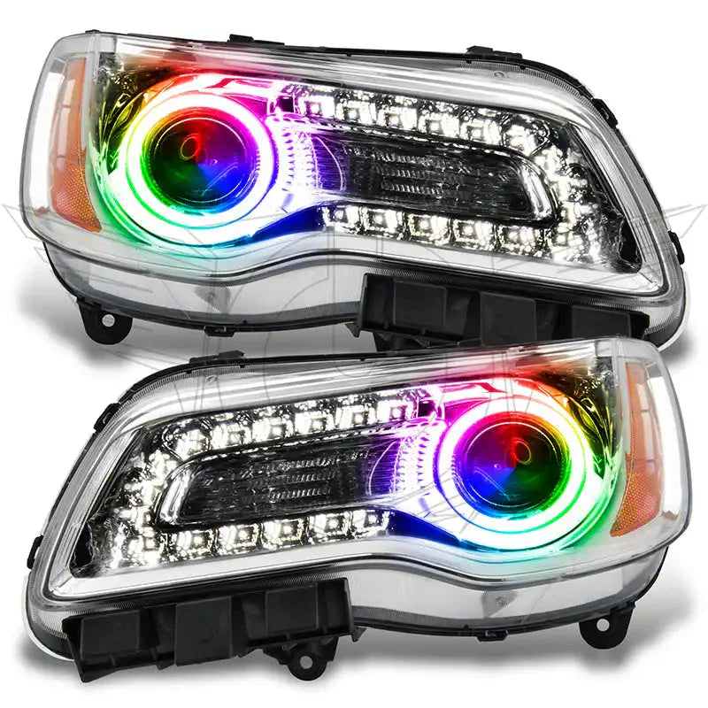 ORACLE Lighting 2011-2014 Chrysler 300C NON HID Pre-Assembled Halo Headlights - Chrome Housing by ORACLE Lighting