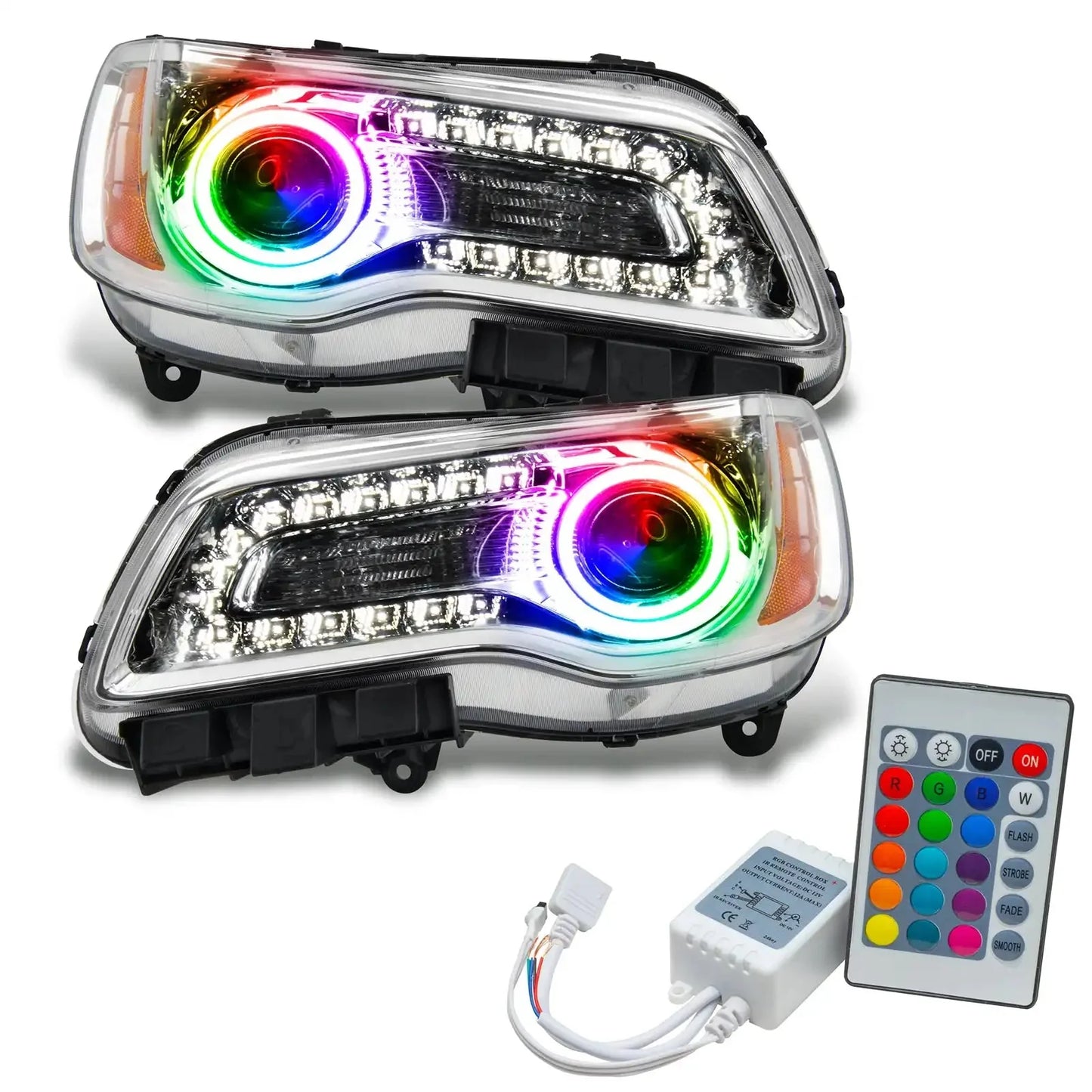 ORACLE Lighting 2011-2014 Chrysler 300C NON HID Pre-Assembled Halo Headlights - Chrome Housing by ORACLE Lighting