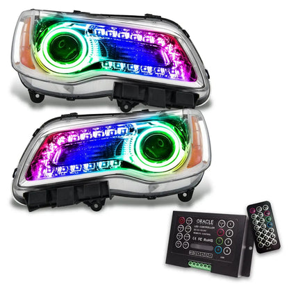 2011-2014 Chrysler 300C NON HID Pre-Assembled Headlights - Chrome Housing - ColorSHIFT DRL by ORACLE Lighting