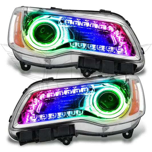 2011-2014 Chrysler 300C NON HID Pre-Assembled Headlights - Chrome Housing - ColorSHIFT DRL by ORACLE Lighting