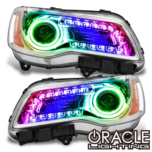 2011-2014 Chrysler 300C NON HID Pre-Assembled Headlights - Chrome Housing - ColorSHIFT DRL by ORACLE Lighting