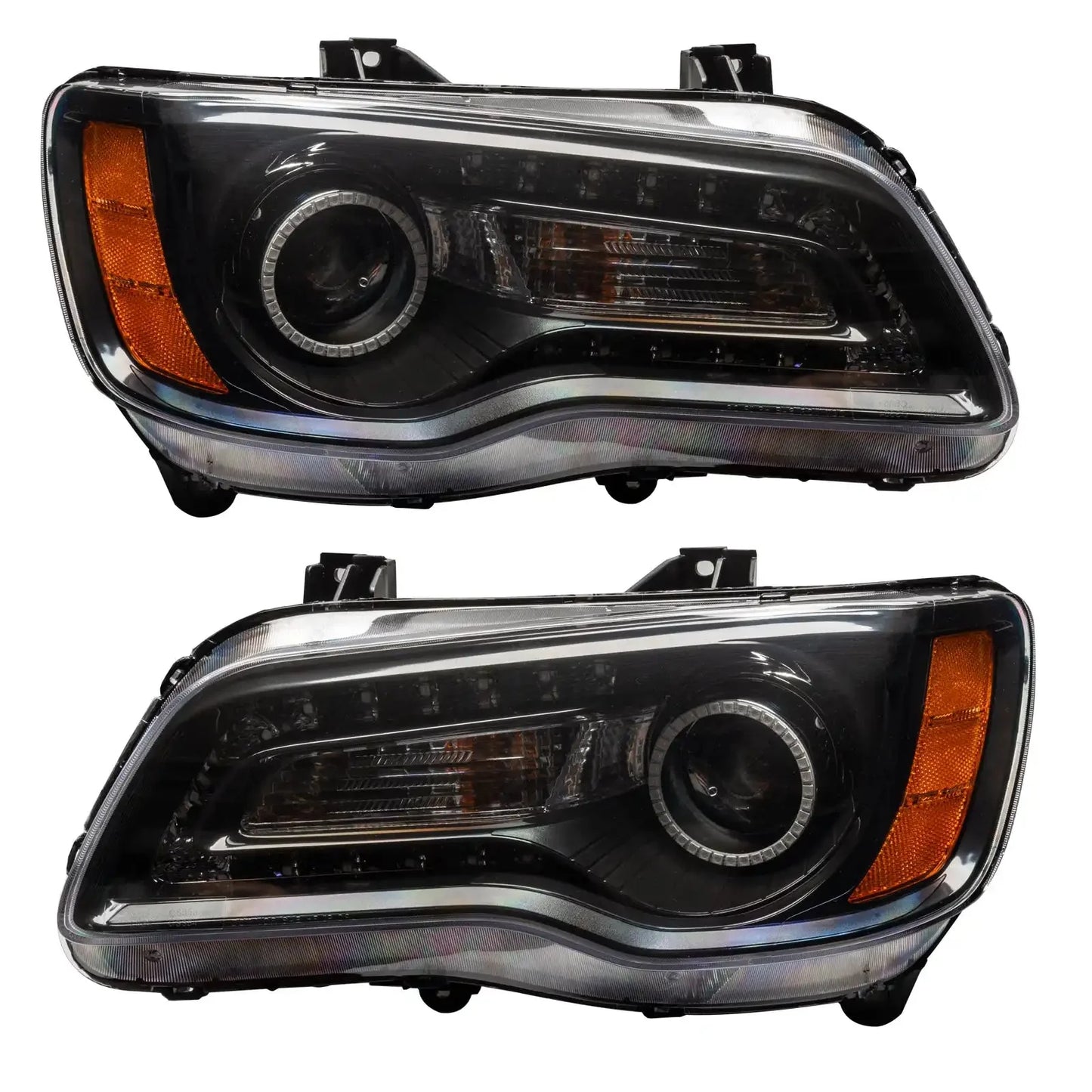 ORACLE Lighting 2011-2014 Chrysler 300C NON HID Pre-Assembled Headlights - Black Housing - ColorSHIFT DRL by ORACLE Lighting