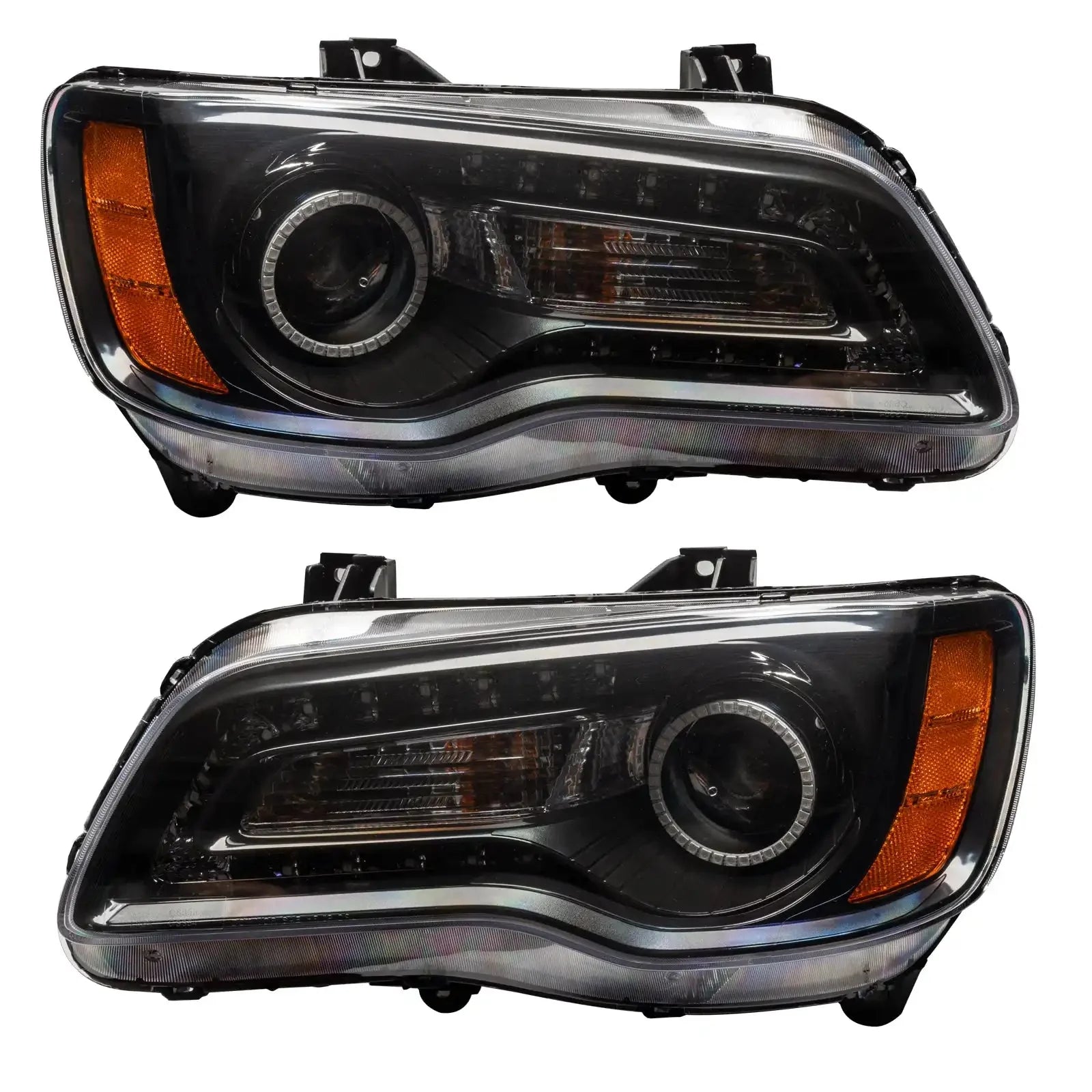 ORACLE Lighting 2011-2014 Chrysler 300C NON HID Pre-Assembled Headlights - Black Housing - ColorSHIFT DRL by ORACLE Lighting