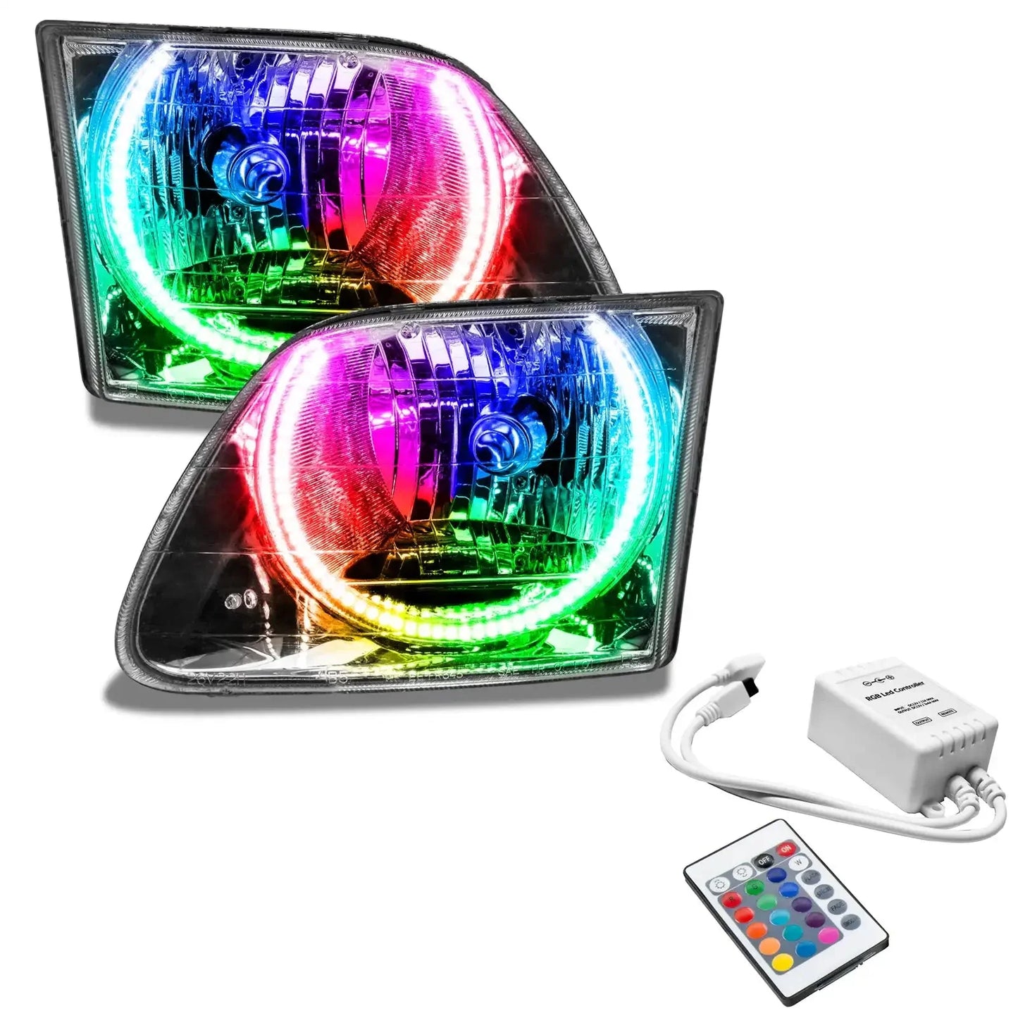 ORACLE Lighting 1997-2003 Ford F-150/F-250 Super Duty Pre-Assembled Halo Headlights - Chrome Housing by ORACLE Lighting