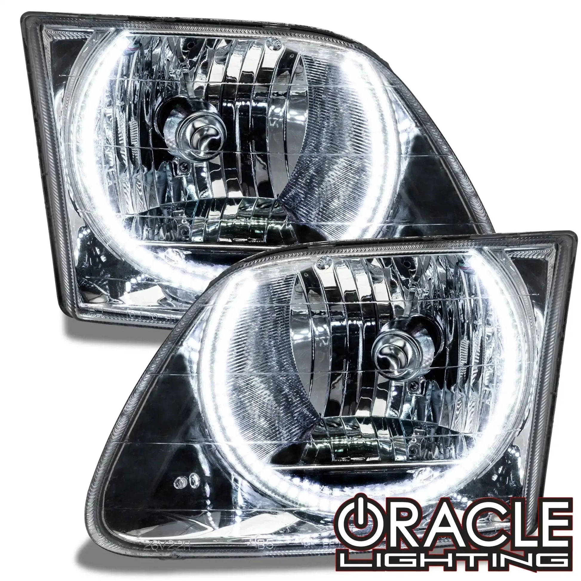 ORACLE Lighting 1997-2003 Ford F-150/F-250 Super Duty Pre-Assembled Halo Headlights - Chrome Housing by ORACLE Lighting