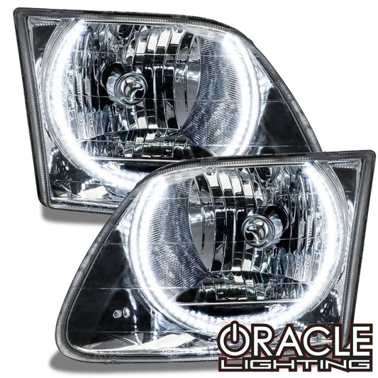 ORACLE Lighting 1997-2003 Ford F-150/F-250 Super Duty Pre-Assembled Halo Headlights - Chrome Housing by ORACLE Lighting