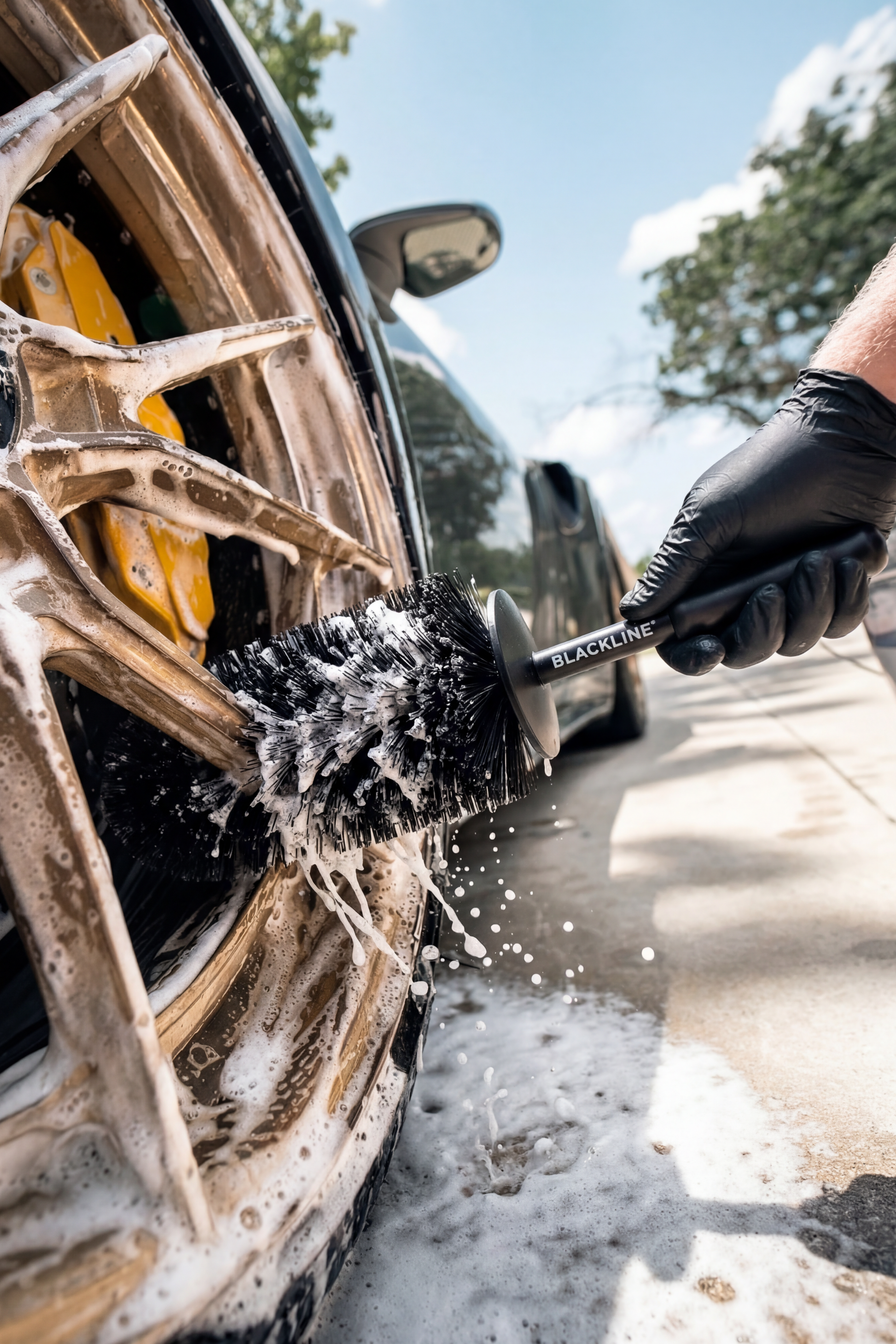 BLACKLINE® WHEEL BARREL BRUSH by Blackline Car Care