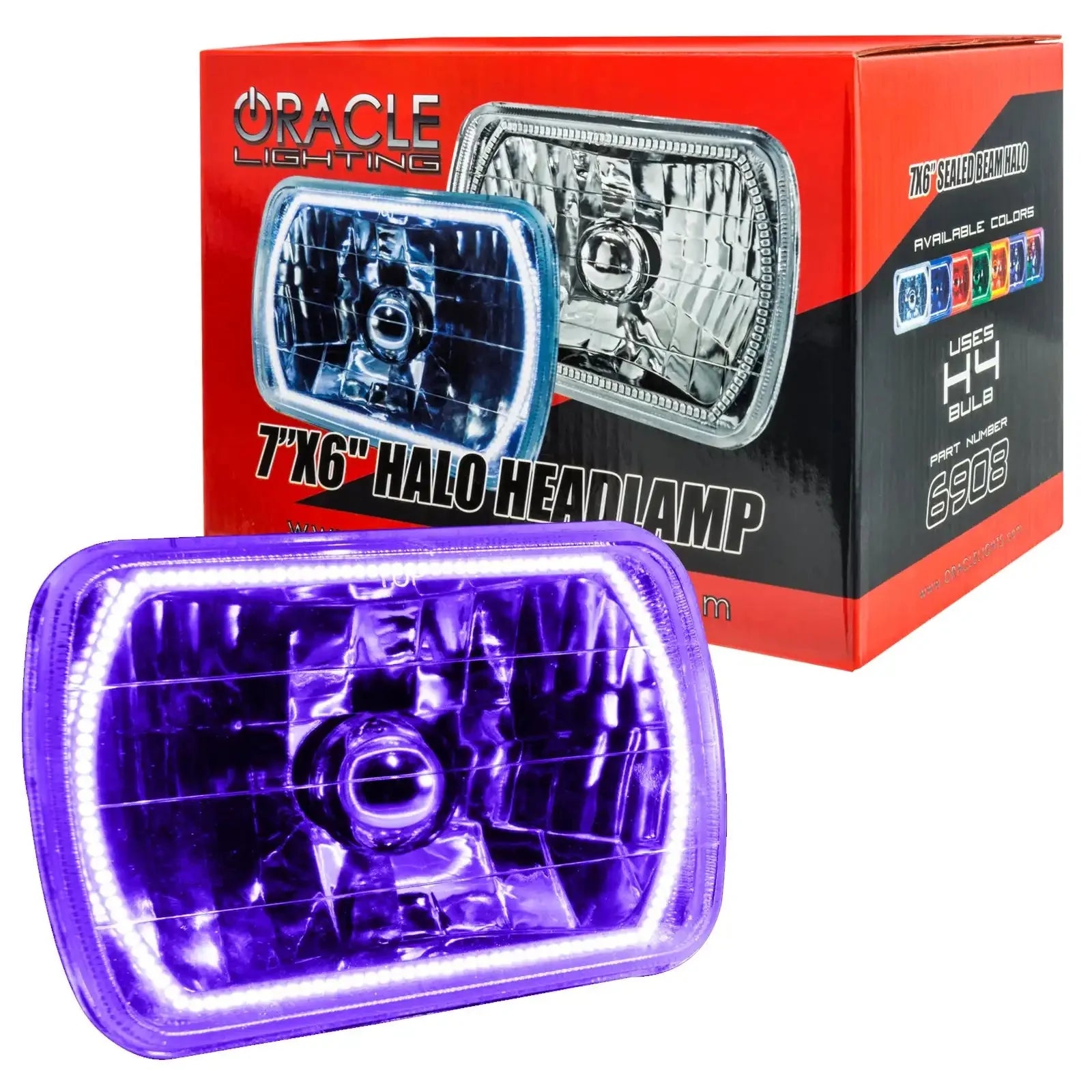 ORACLE Sealed Beam 7x6 H6054 Headlight with Pre-Installed SMD Halo by ORACLE Lighting