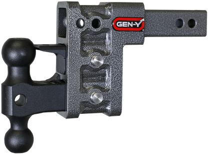 MEGA-DUTY 2" Shank 5" Drop 2K TW 16K Hitch with Dual-Ball & Pintle Lock by GEN-Y Hitch