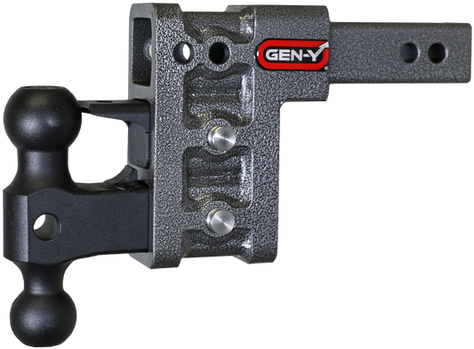 MEGA-DUTY 2" Shank 5" Drop 2K TW 16K Hitch with Dual-Ball & Pintle Lock by GEN-Y Hitch