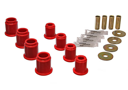 Control Arm Bushing Set; Red; Front; Performance Polyurethane; by Energy Suspension