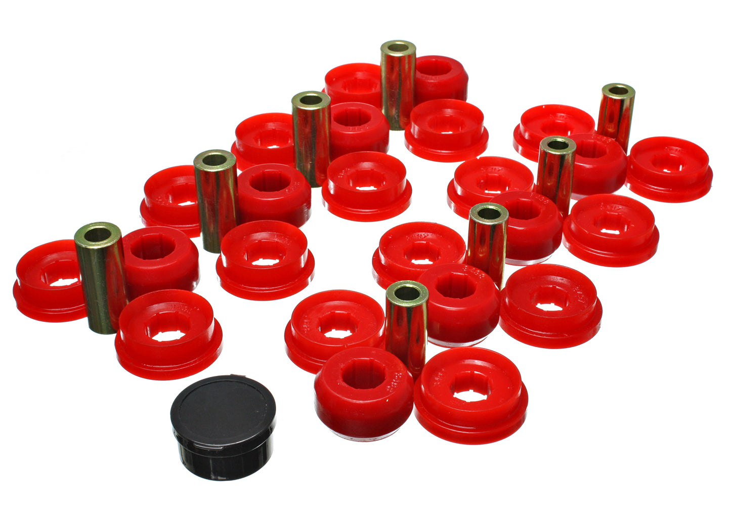 Control Arm Bushing Set; Red; Rear; Performance Polyurethane; by Energy Suspension