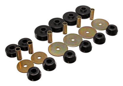 Body Mount Set; Black; Performance Polyurethane; by Energy Suspension
