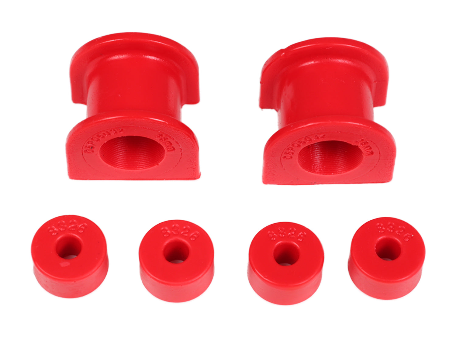 Sway Bar Bushing Set; Red; Front; Bar Dia. 26mm; Performance Polyurethane; by Energy Suspension