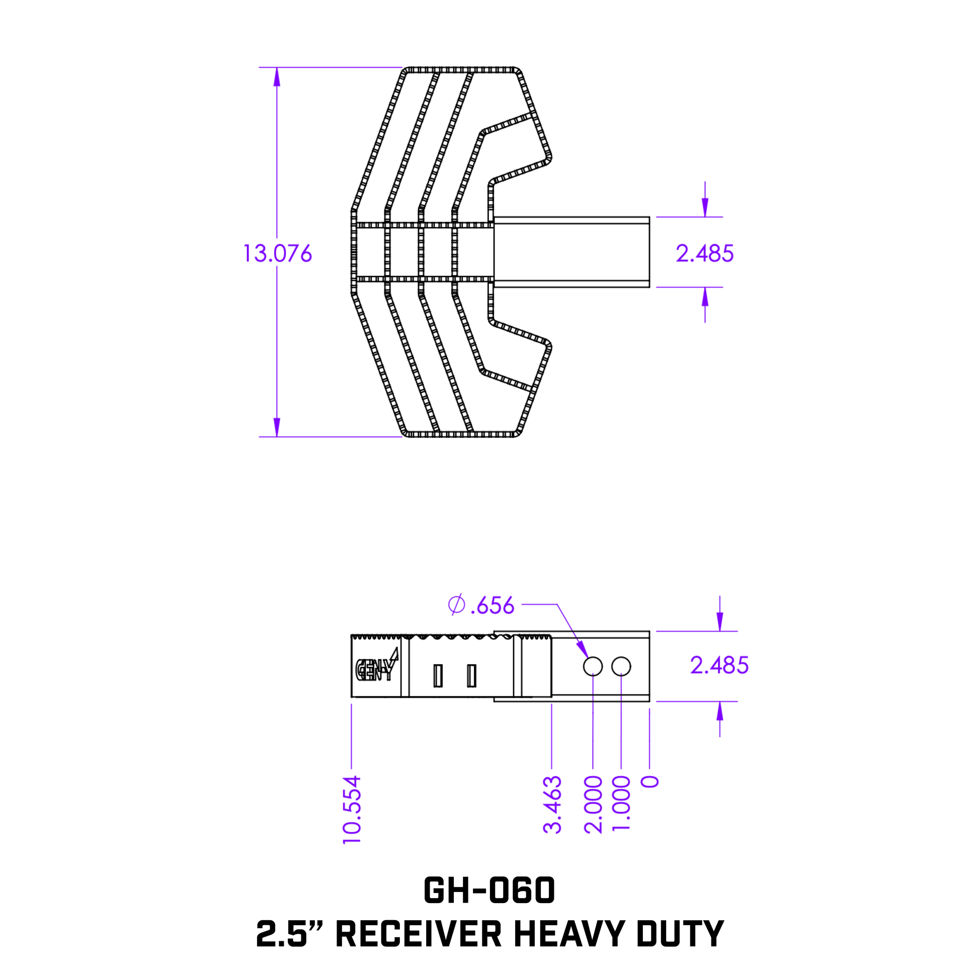 2.5" Shank Serrated Hitch Step 500lb Capacity by GEN-Y Hitch