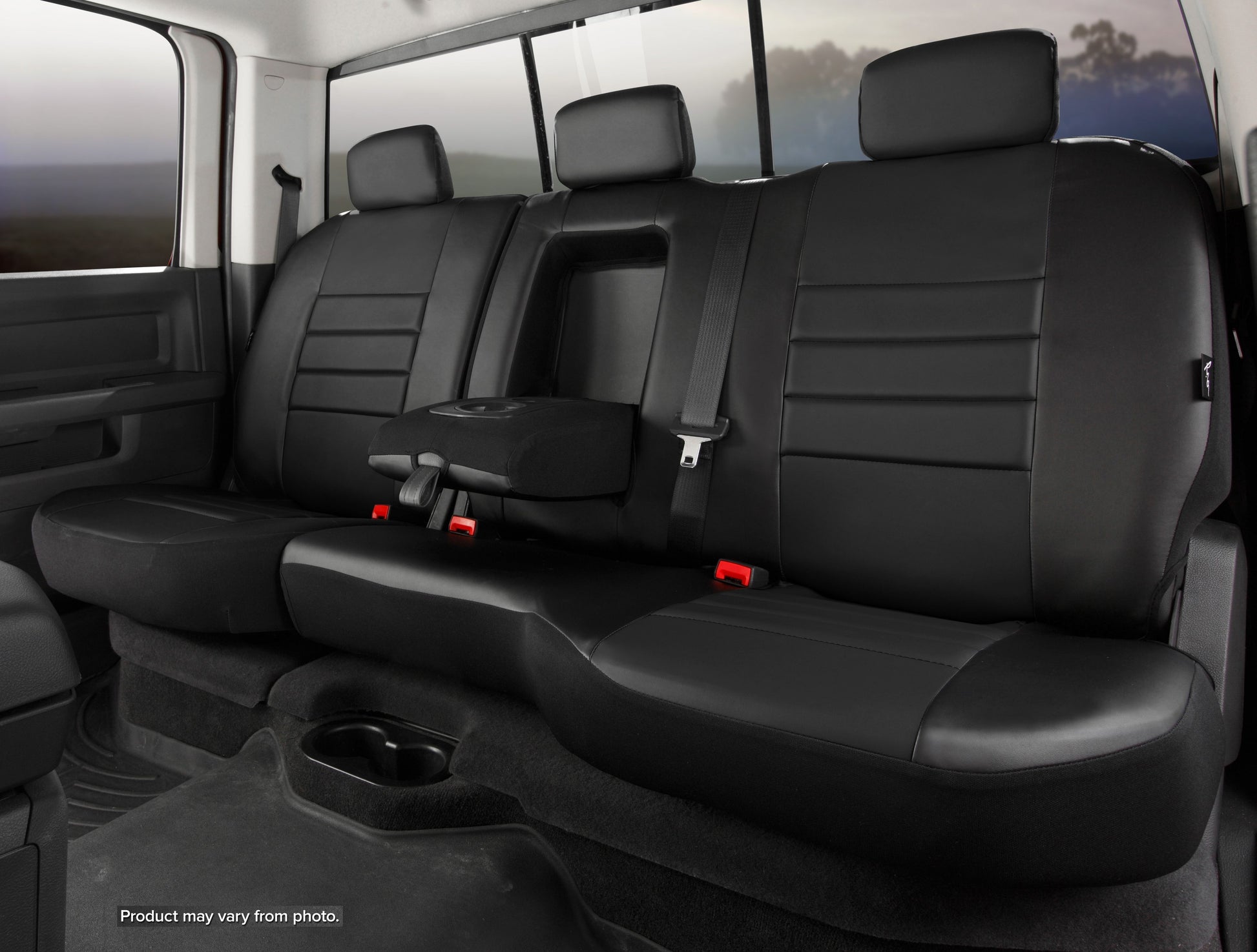 SL60 Series - Leatherlite Simulated Leather Custom Fit Rear Seat Cover- Black by FIA