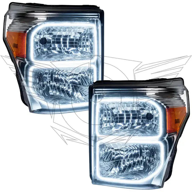 ORACLE Lighting 2011-2016 Ford F-250/F-350 Super Duty Pre-Assembled Halo Headlights - Chrome Housing by ORACLE Lighting