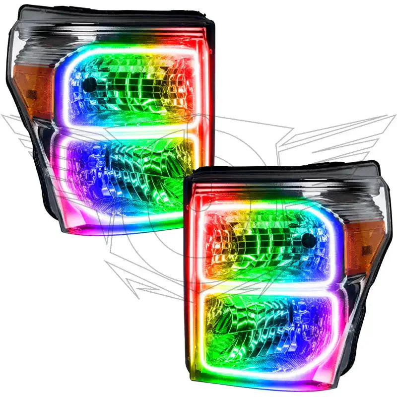 ORACLE Lighting 2011-2016 Ford F-250/F-350 Super Duty Pre-Assembled Halo Headlights - Chrome Housing by ORACLE Lighting