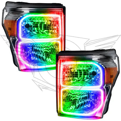 ORACLE Lighting 2011-2016 Ford F-250/F-350 Super Duty Pre-Assembled Halo Headlights - Chrome Housing by ORACLE Lighting