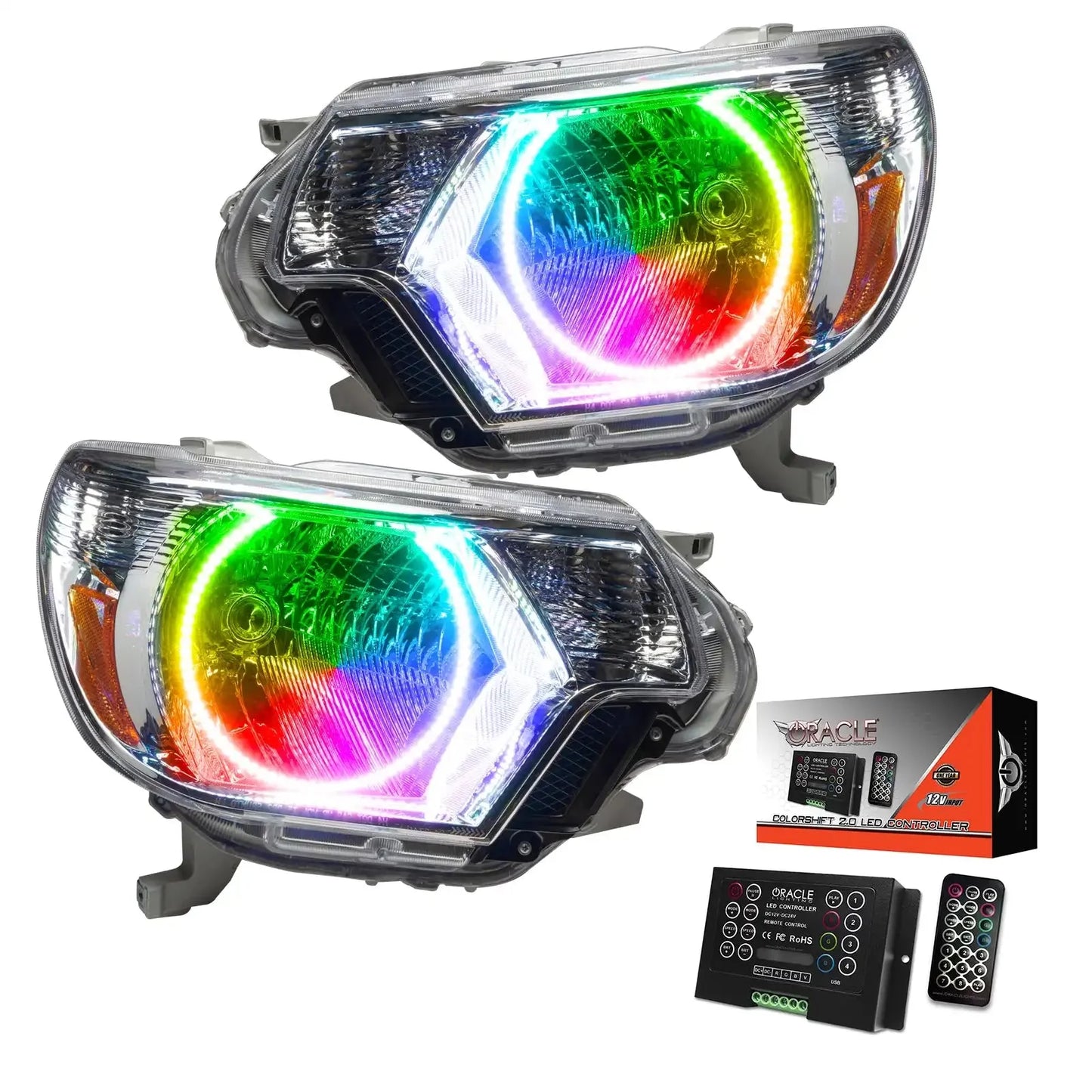 ORACLE Lighting 2012-2015 Toyota Tacoma Pre-Assembled Halo Headlights - Chrome by ORACLE Lighting
