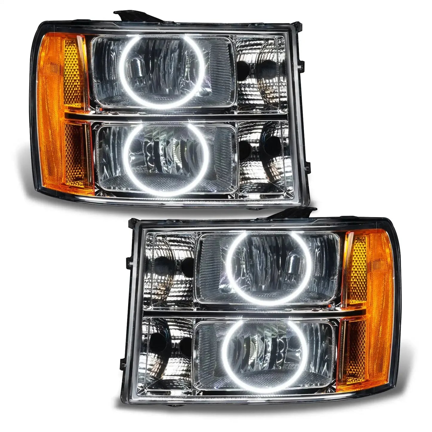 ORACLE Lighting 2007-2013 GMC Sierra Pre-Assembled Halo Headlights - Round Ring Design by ORACLE Lighting