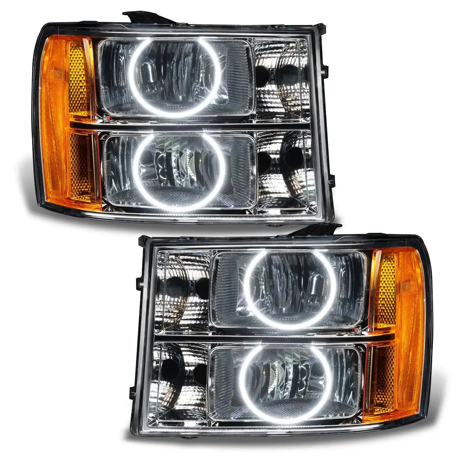ORACLE Lighting 2007-2013 GMC Sierra Pre-Assembled Halo Headlights - Round Ring Design by ORACLE Lighting