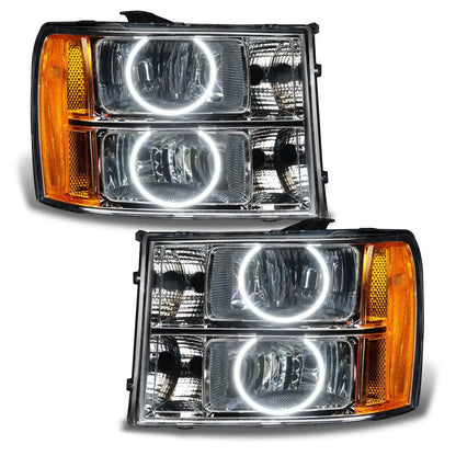 ORACLE Lighting 2007-2013 GMC Sierra Pre-Assembled Halo Headlights - Round Ring Design by ORACLE Lighting