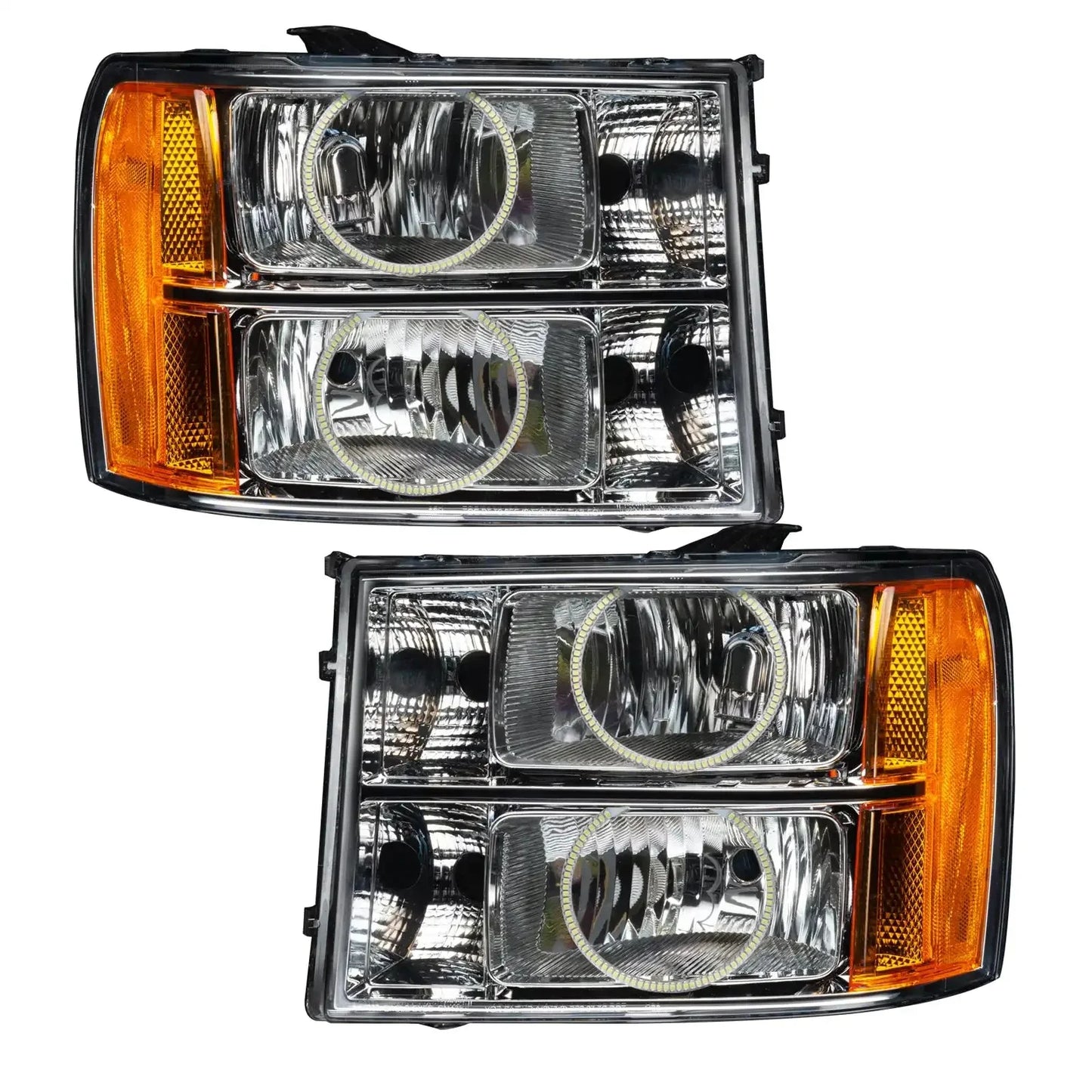 ORACLE Lighting 2007-2013 GMC Sierra Pre-Assembled Halo Headlights - Round Ring Design by ORACLE Lighting