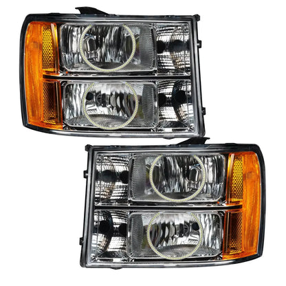 ORACLE Lighting 2007-2013 GMC Sierra Pre-Assembled Halo Headlights - Round Ring Design by ORACLE Lighting