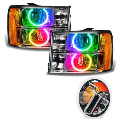 ORACLE Lighting 2007-2013 GMC Sierra Pre-Assembled Halo Headlights - Round Ring Design by ORACLE Lighting