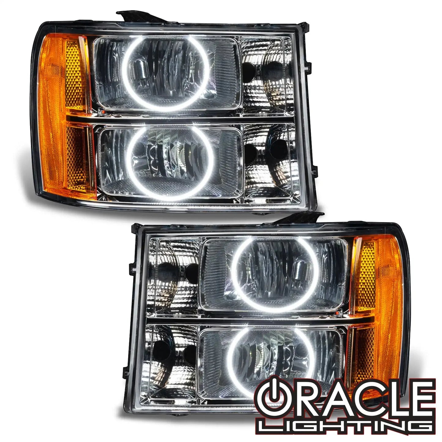 ORACLE Lighting 2007-2013 GMC Sierra Pre-Assembled Halo Headlights - Round Ring Design by ORACLE Lighting