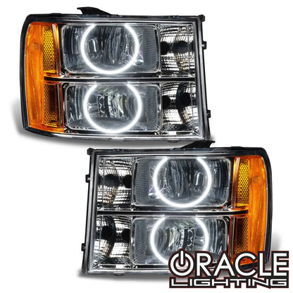 ORACLE Lighting 2007-2013 GMC Sierra Pre-Assembled Halo Headlights - Round Ring Design by ORACLE Lighting