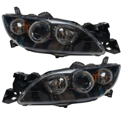 ORACLE Lighting 2004-2009 Mazda 3 Pre-Assembled Halo Headlights - 4DR HALOGEN STYLE by ORACLE Lighting