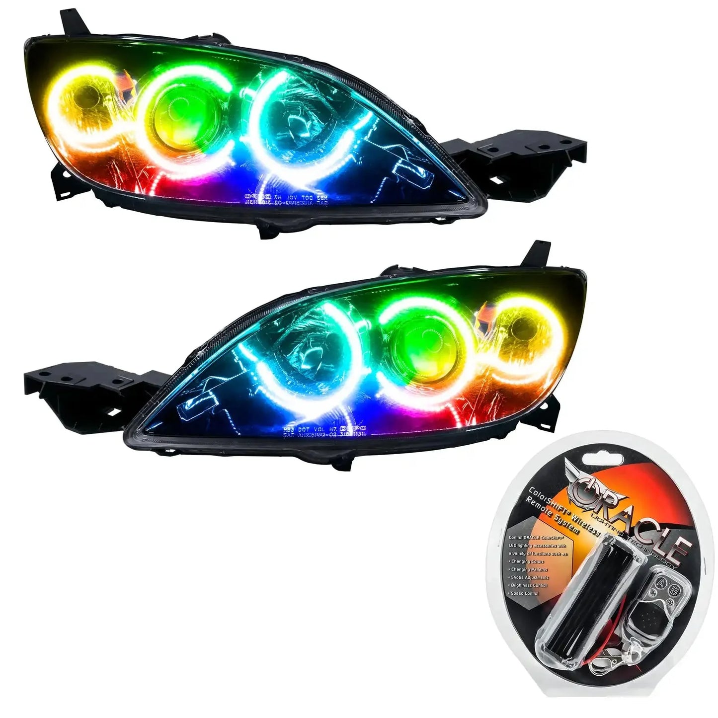 ORACLE Lighting 2004-2009 Mazda 3 Pre-Assembled Halo Headlights - 4DR HALOGEN STYLE by ORACLE Lighting